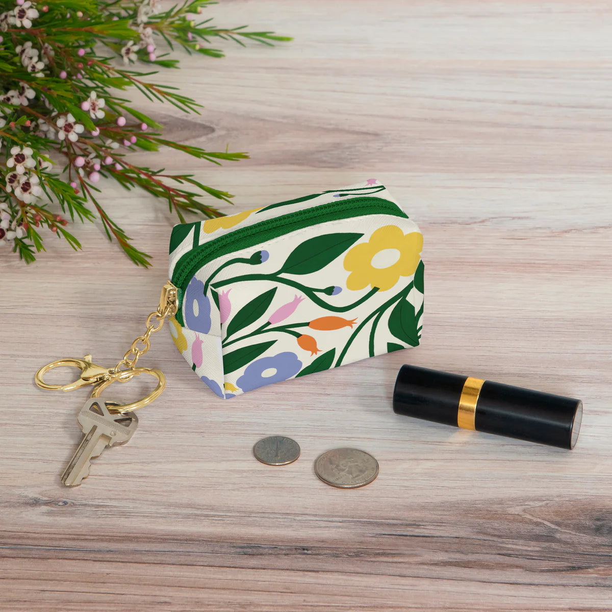 Floral Bliss Key Chain Pouch