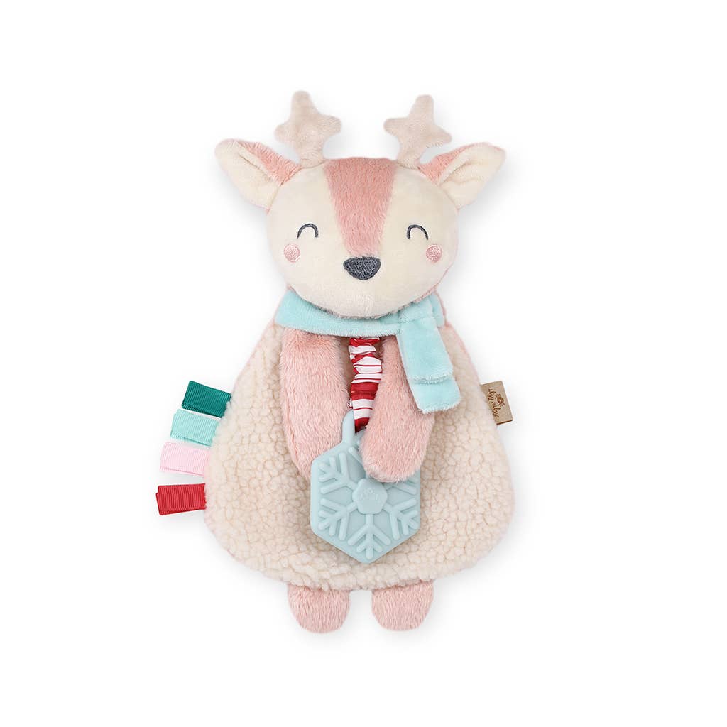 Holiday Pink Reindeer Itzy Lovey™ Plush + Teether Toy