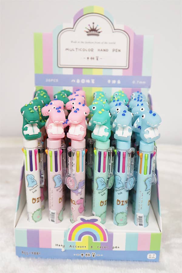 Dinosaur Multi-Color Pens-Set of 4 random – Feeling Pretty Sparkly LLC