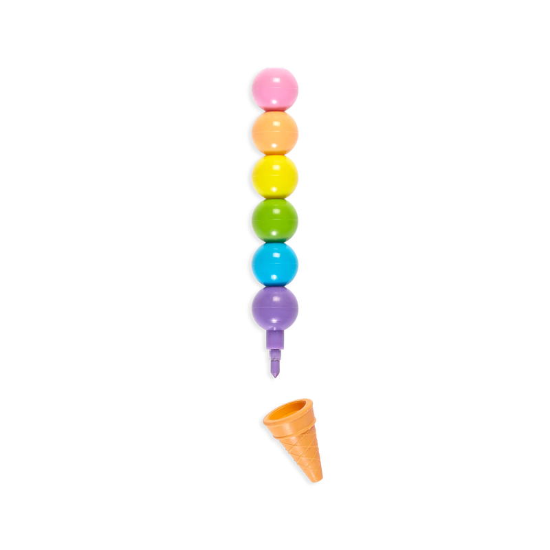 Rainbow Scoops Vanilla Scented Stacking Erasable Crayons