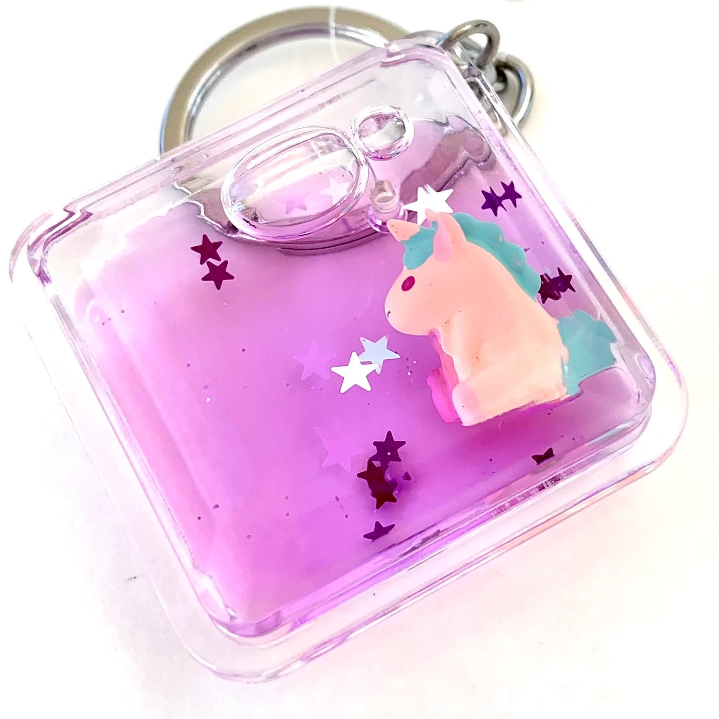 Floating Unicorn Charm Keyring
