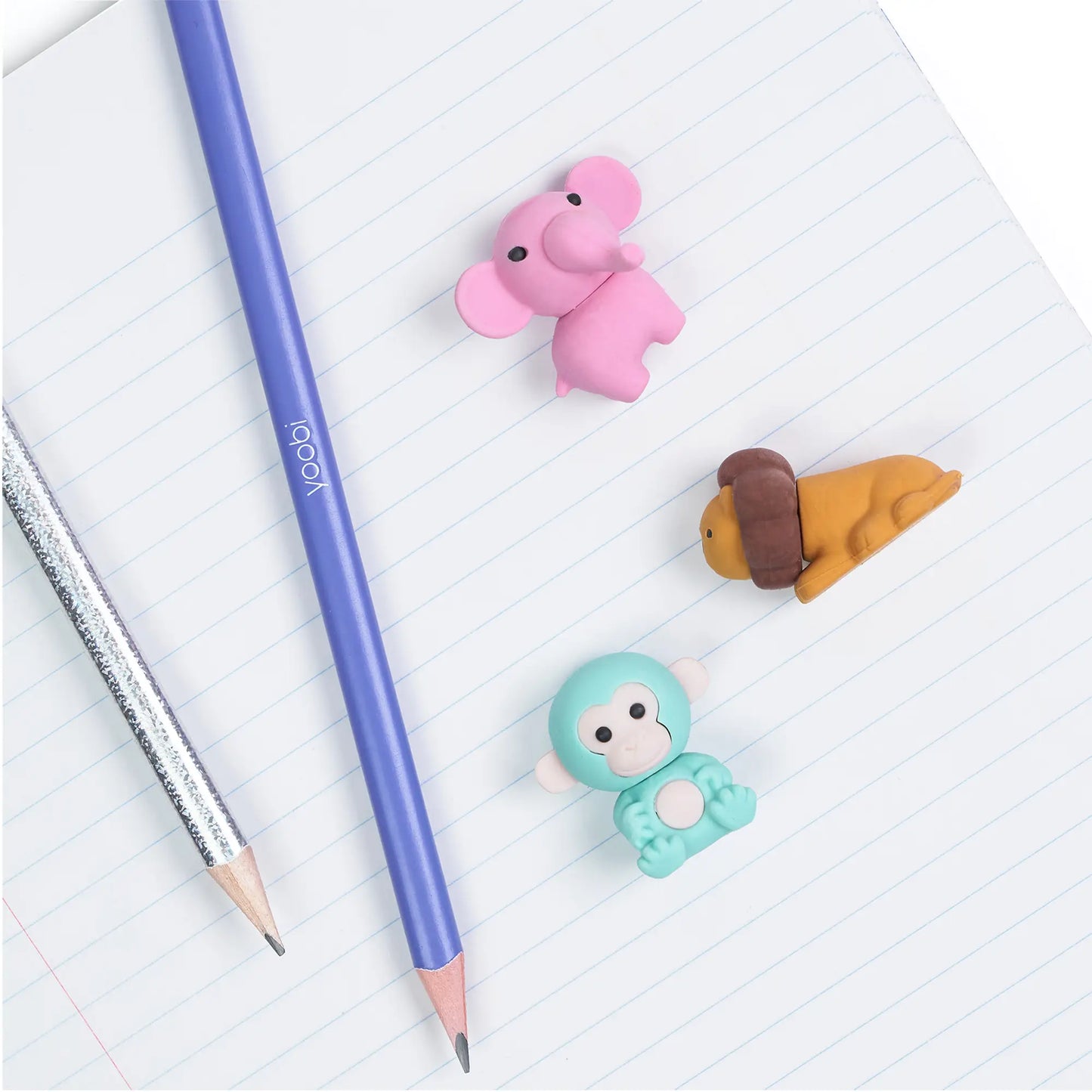 Yoobi Eraser 3D Multicolor Zoo Bright