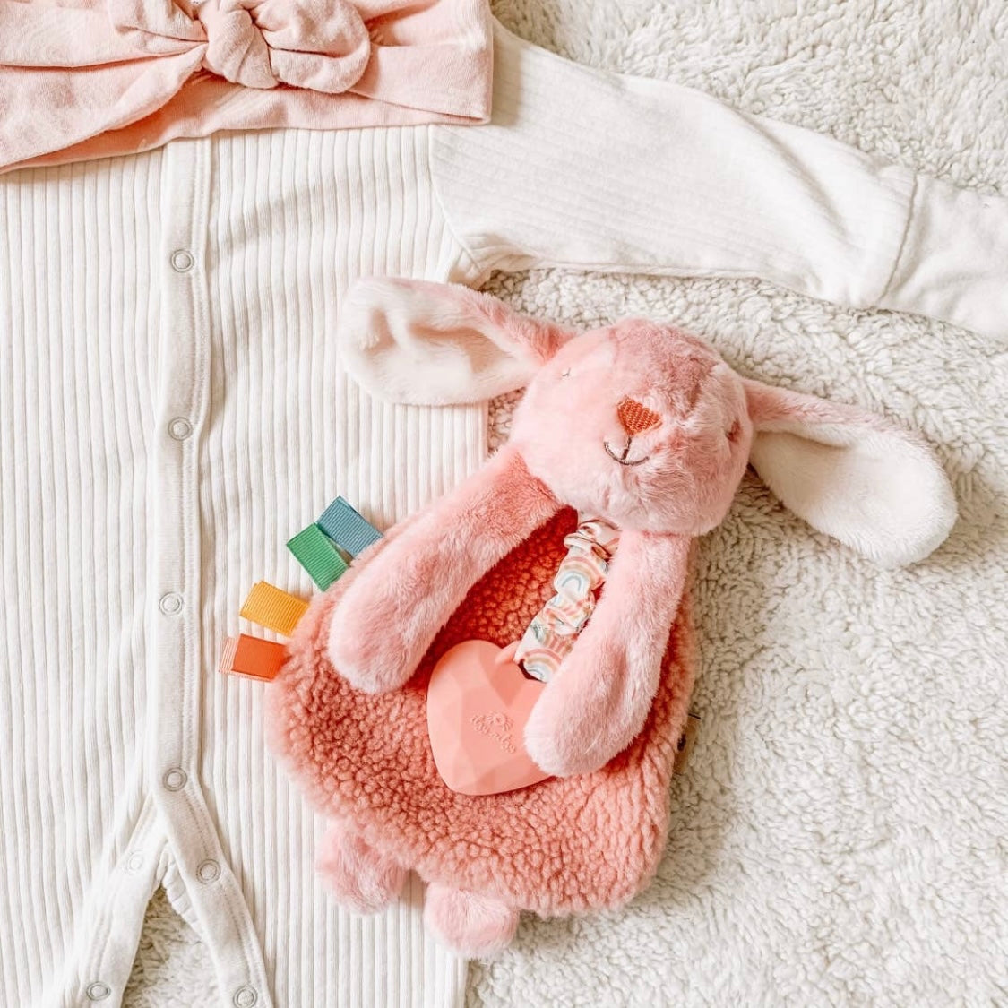 Itzy Lovey™ Bunny Plush Teether - Ana the Bunny