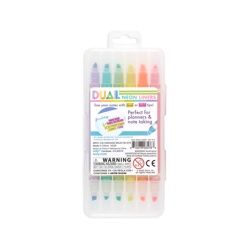 Dual Liner Double-Ended Highlighters
