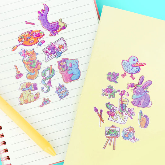 Artsy Animals Vinyl Sticker Sheet