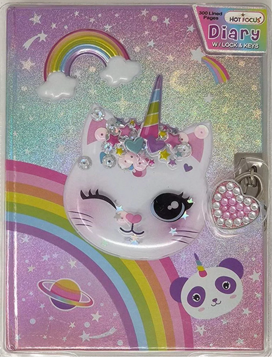 Caticorn Diary with Lock & Keys