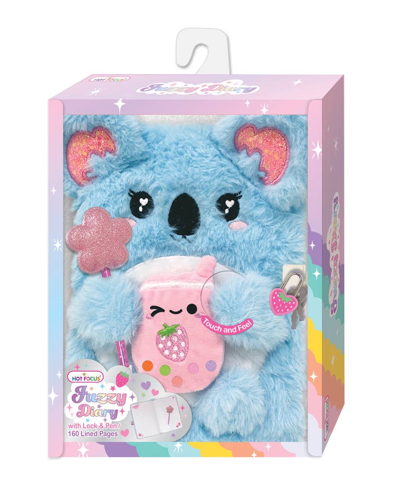Koala Fuzzy Diary with Lock and Key