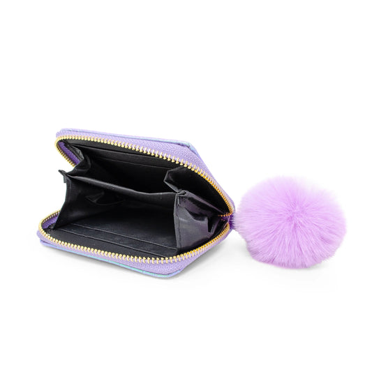 Shiny Tie Dye Mermaid Scale Wallet - Purple