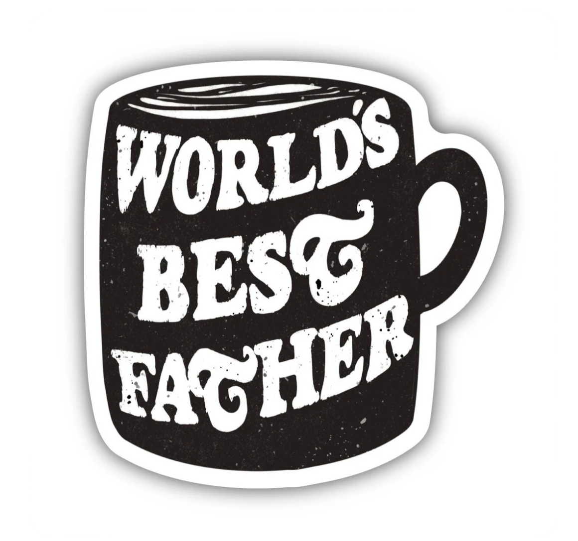 Worlds best father mug sticker