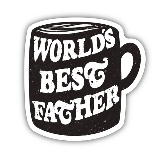 Worlds best father mug sticker