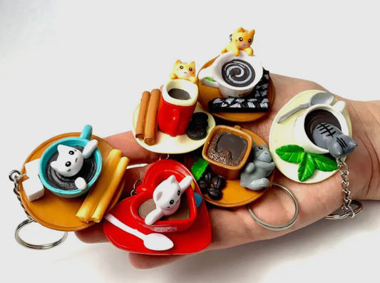 Café Cat Key Charm