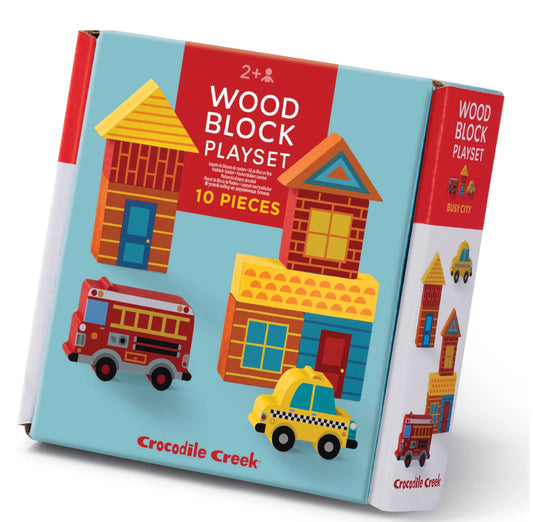 Build & Play Mini Wood Blocks - Busy City