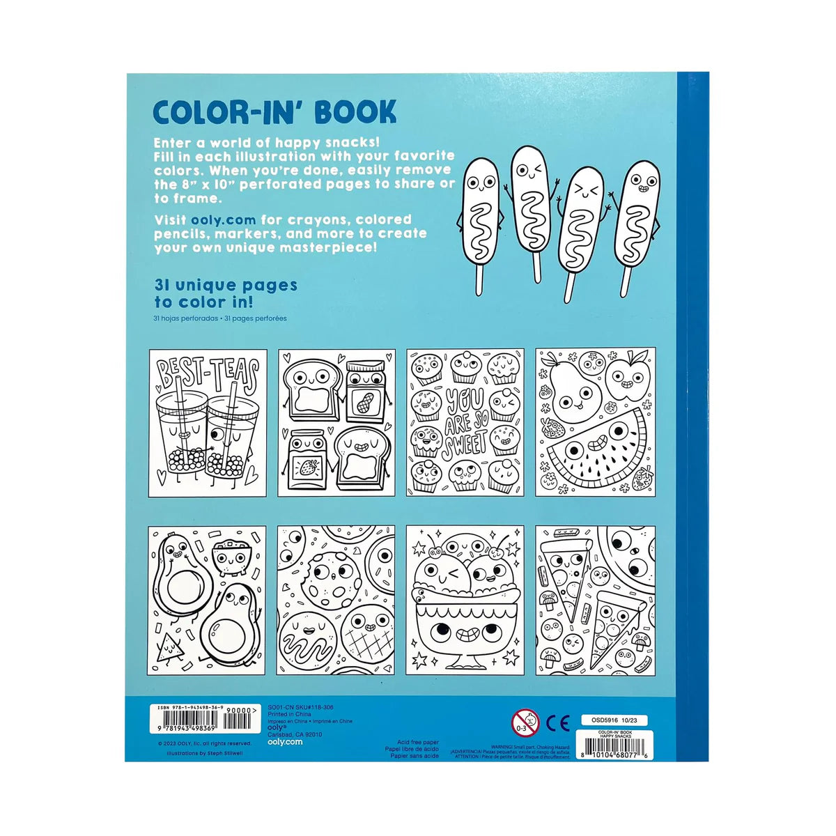 Color-in’ Book: Happy Snacks