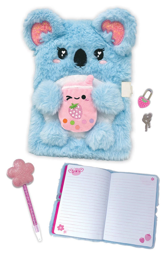 Koala Fuzzy Diary with Lock and Key