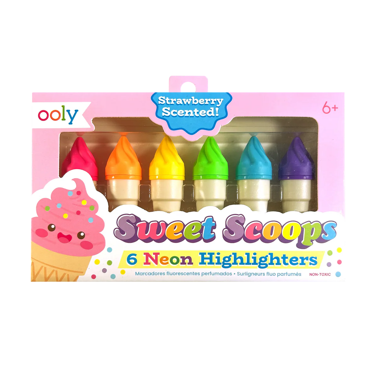 Sweet Scoops Neon Highlighters- Strawberry Scented