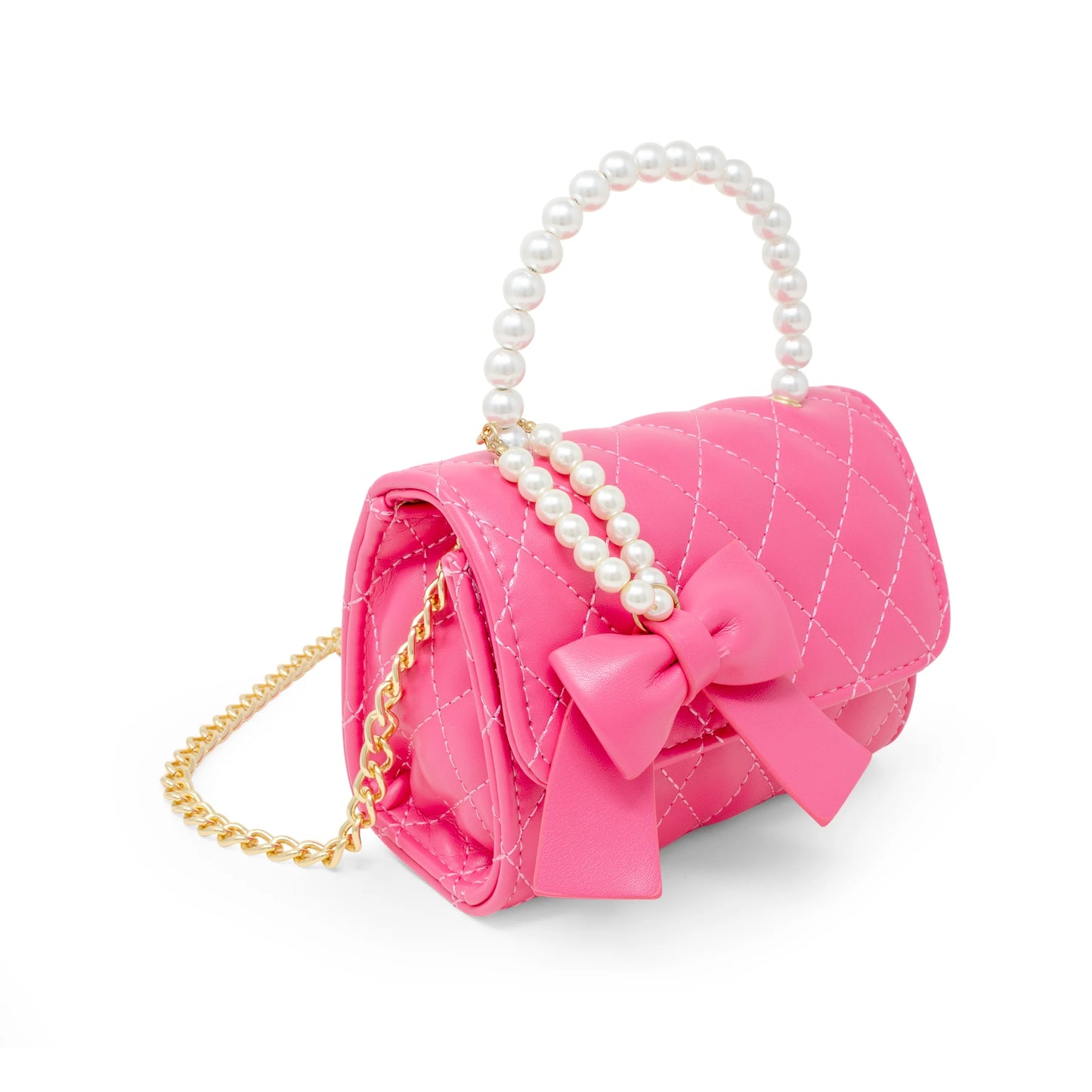 Quilted Pearl Bow Handbag