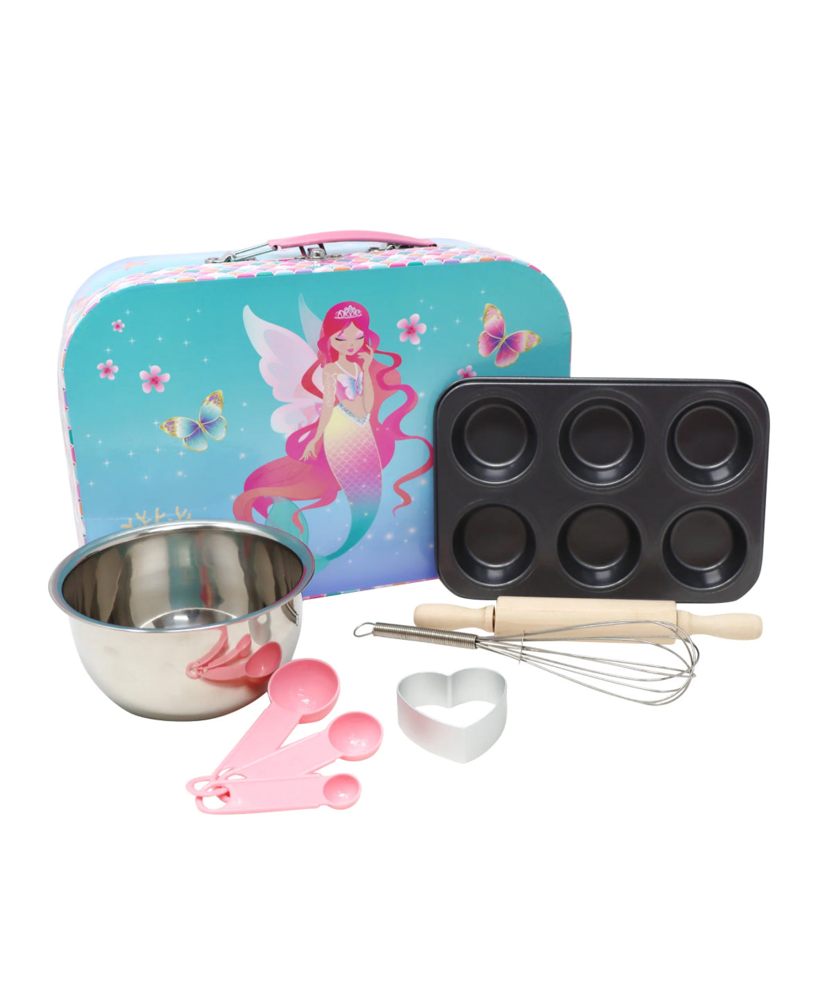 Shimmering Mermaid 7 piece Kids Baking Set & Carry Case