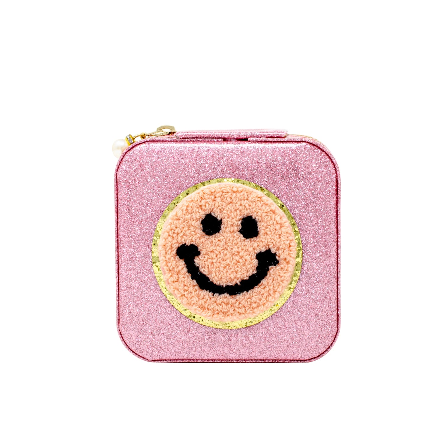 Pink Happy Face Sparkle Jewelry Box
