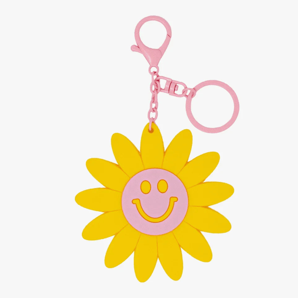 Happy Face Smile Flower Handbag Charm