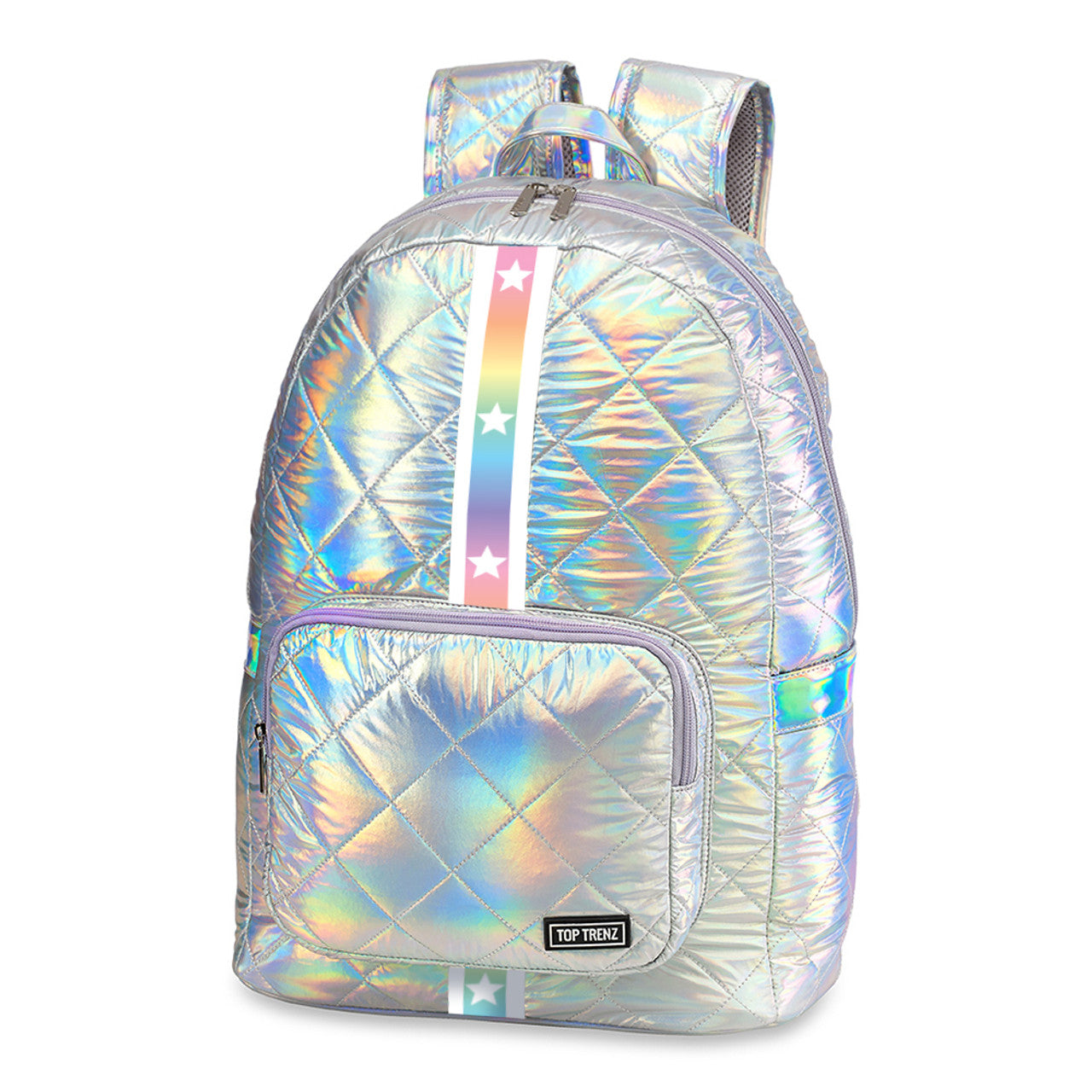 Iridescent Diamond Puffer Backpack