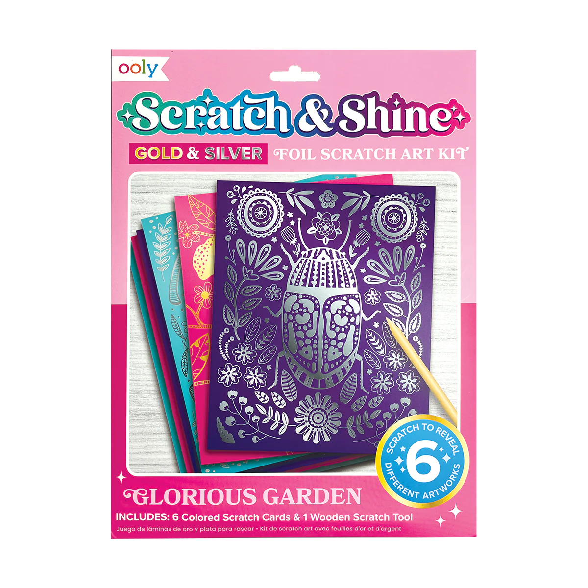 Scratch and Shine Foil Scratch Art Kit: Glorious Garden