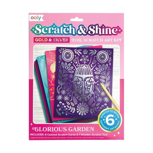 Scratch and Shine Foil Scratch Art Kit: Glorious Garden