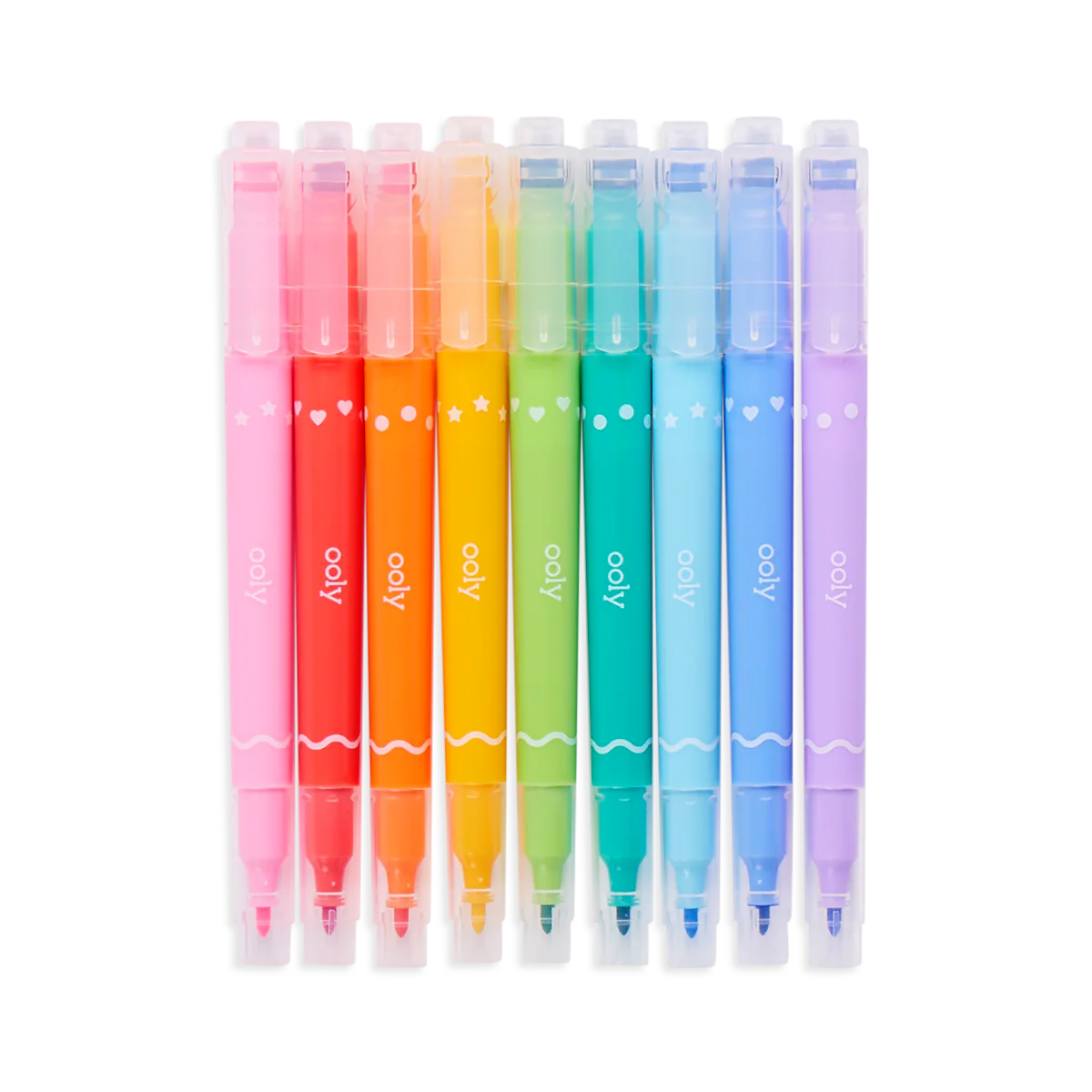 Confetti Stamp Double-Ended Markers - Set of 9