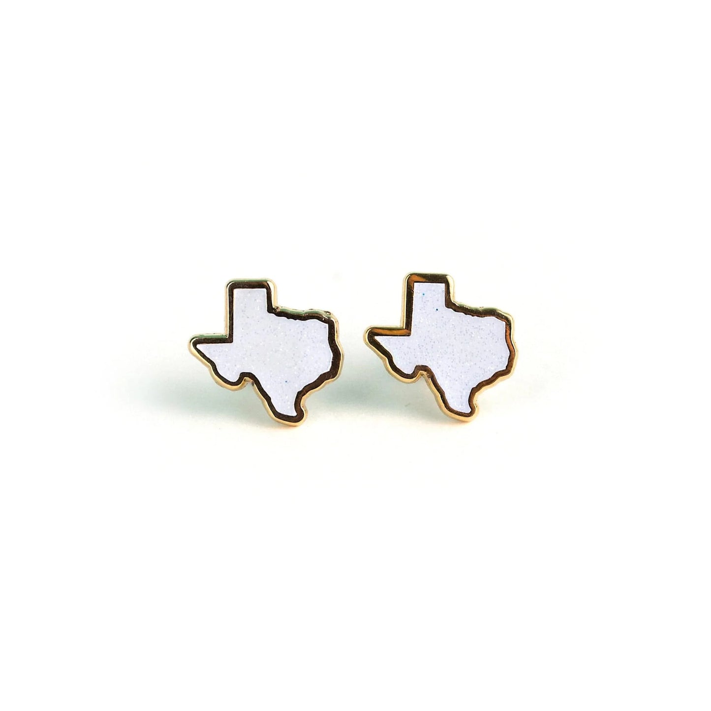 Texas Glitter White Earrings