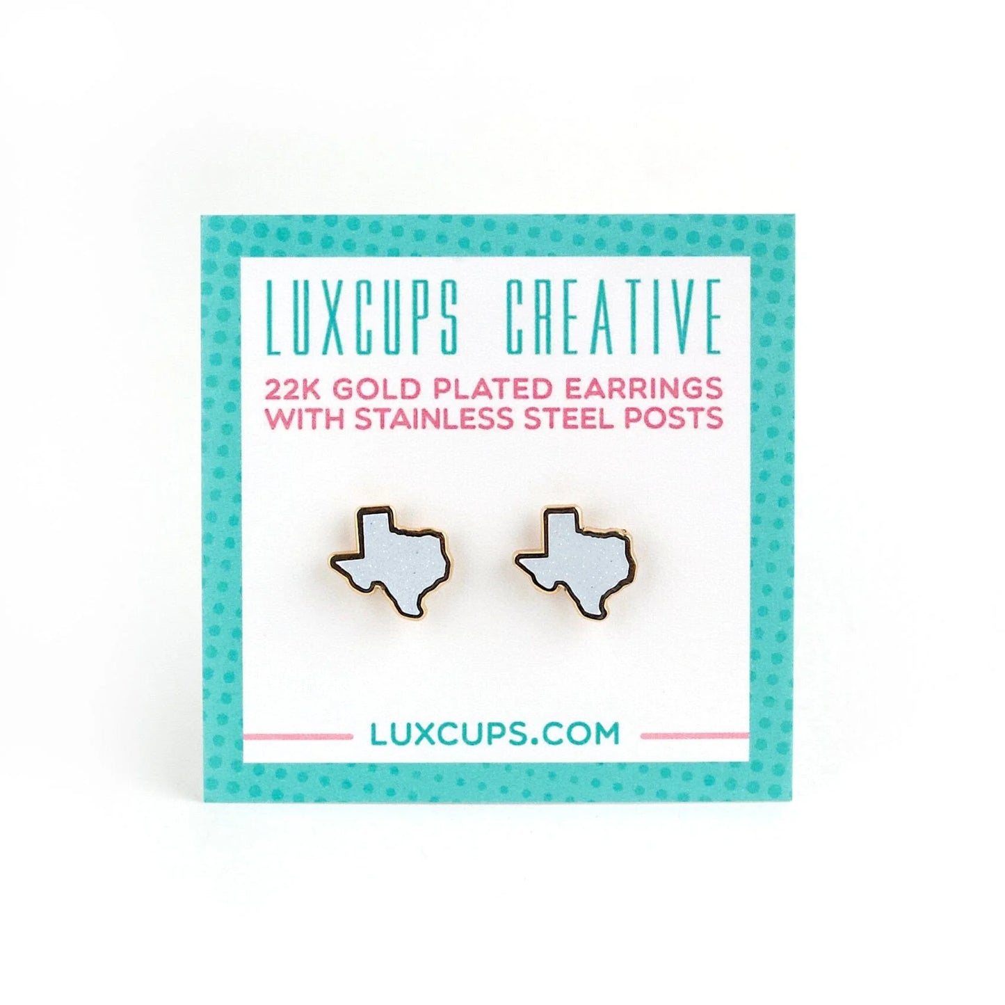 Texas Glitter White Earrings