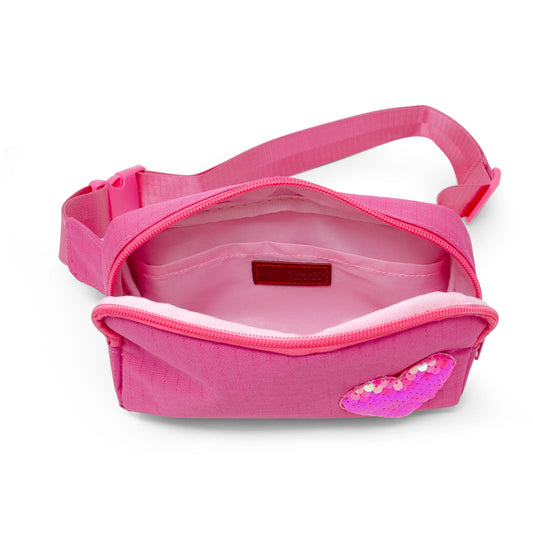 Sequin Heart Belt Bag- Hot Pink