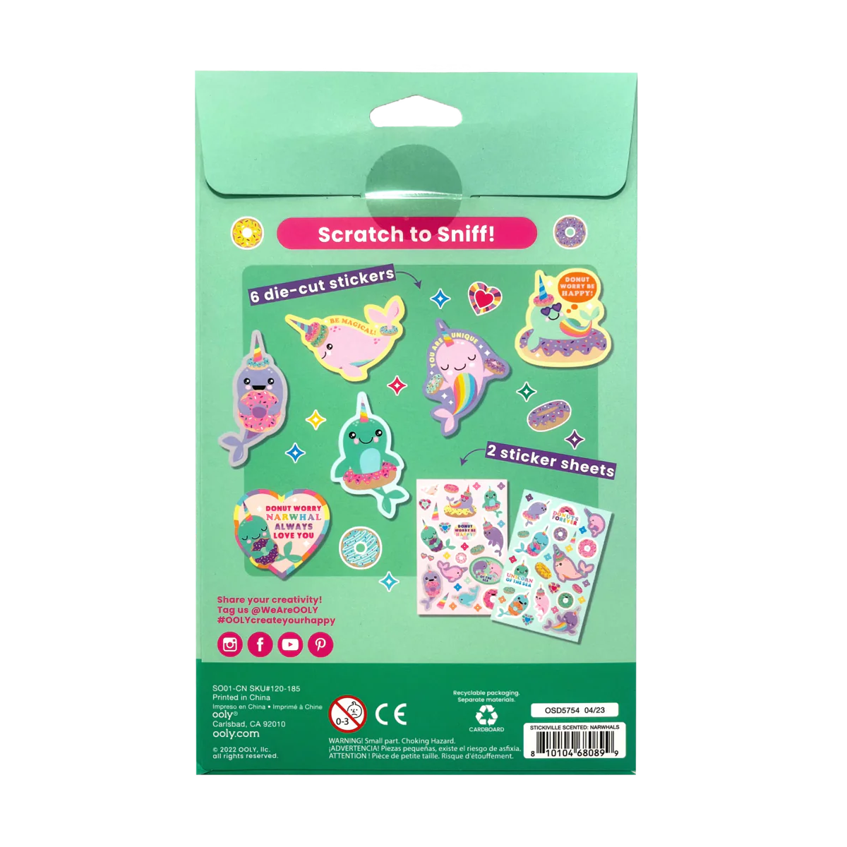 Scented Scratch Stickers: Nom Nom Narwhals