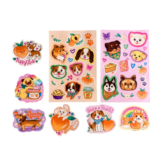 Scented Scratch Stickers: Puppies And Peaches