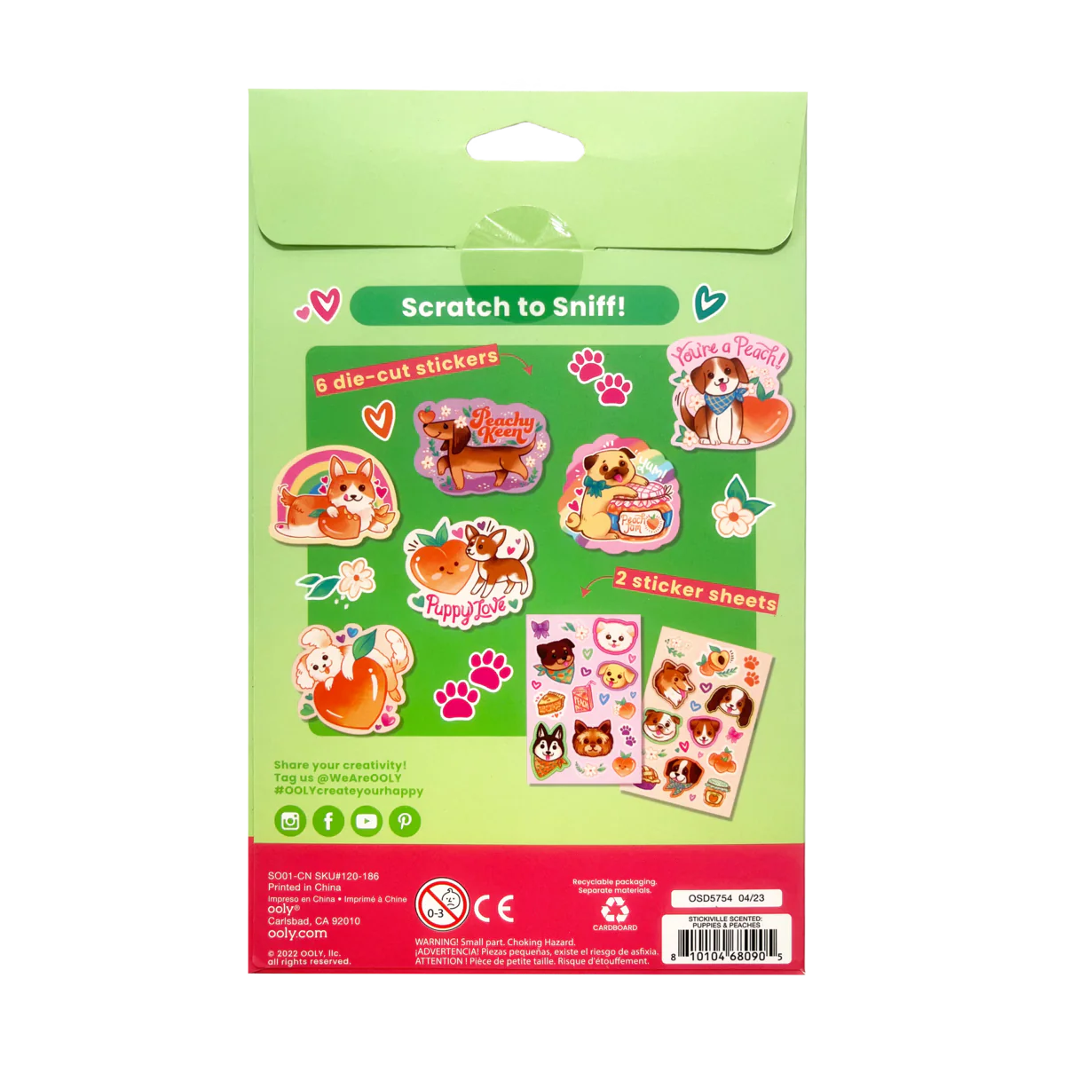 Scented Scratch Stickers: Puppies And Peaches