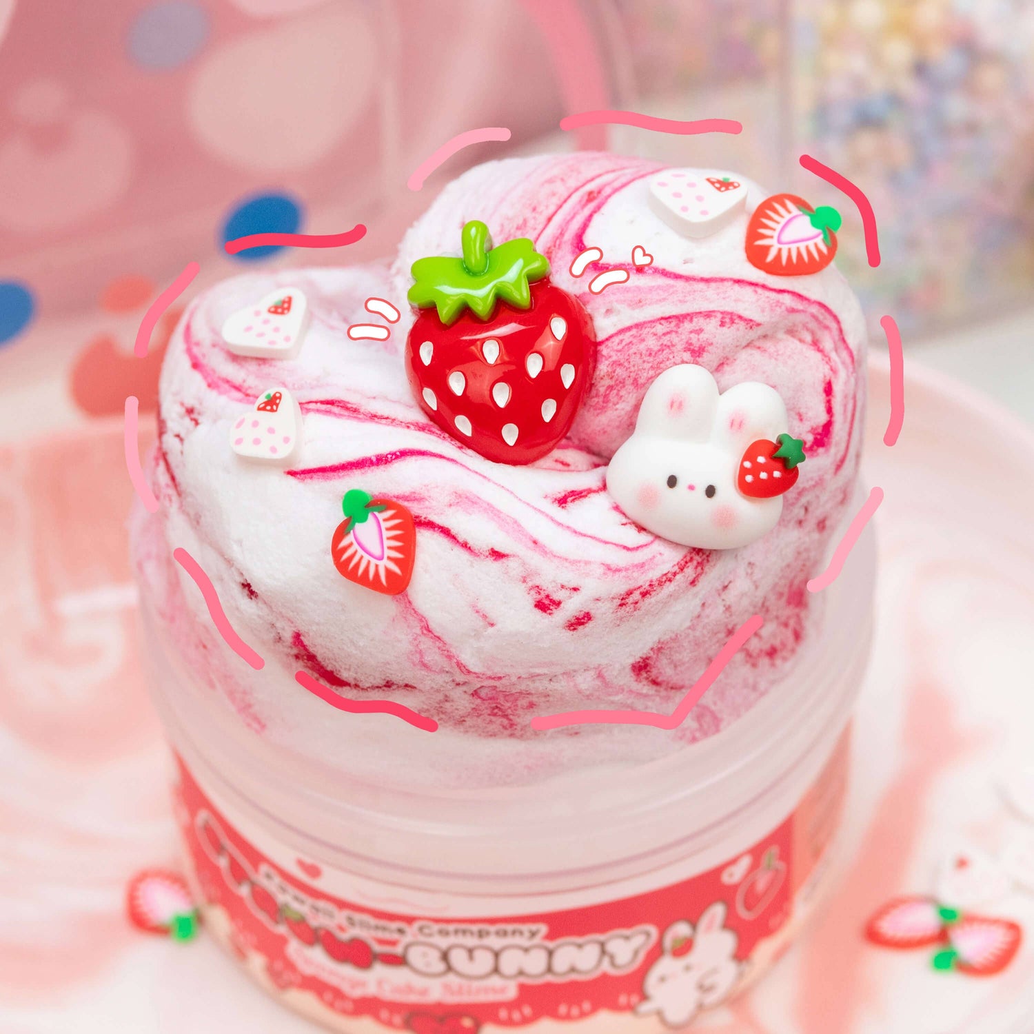 Peanut Butter Jelly Time Strawberry 2 Slimes in 1 by Kawaii Slime