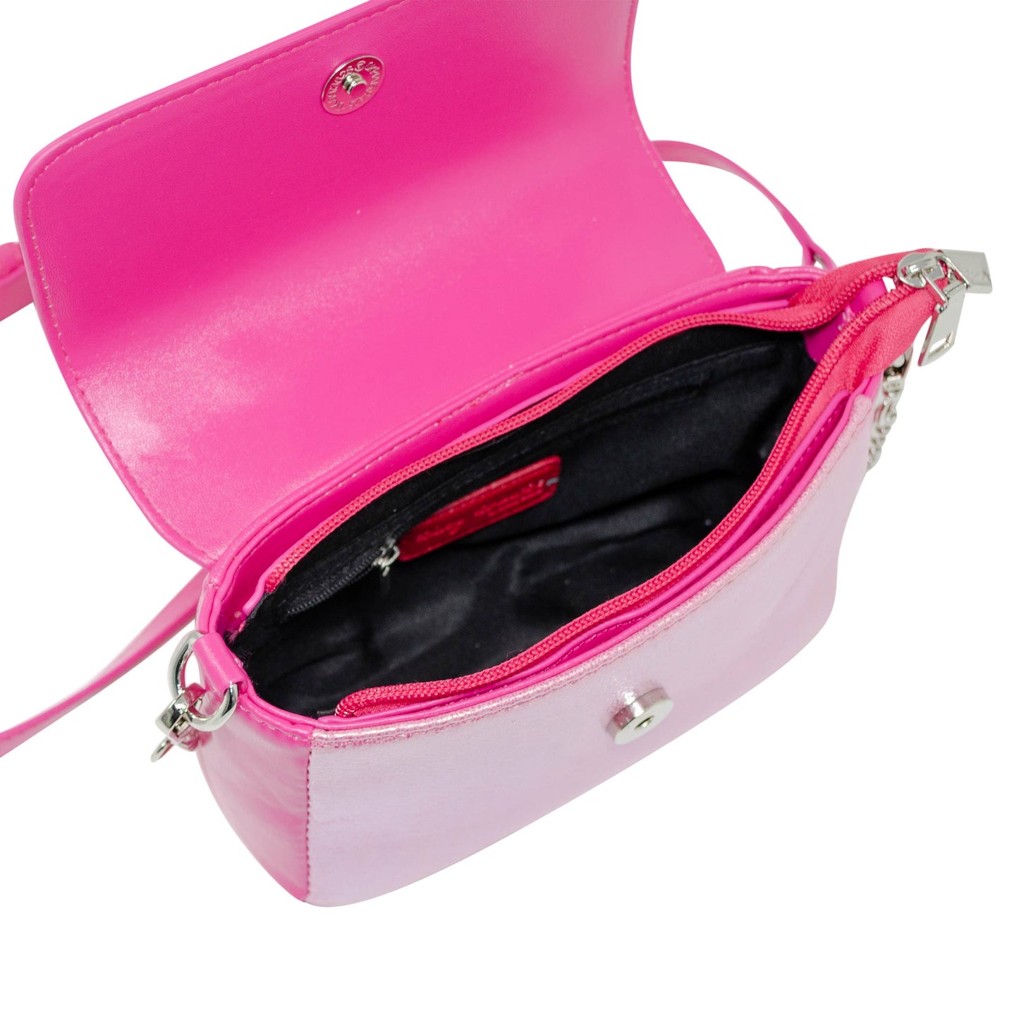 Shiny Baguette Handbag: Hot Pink