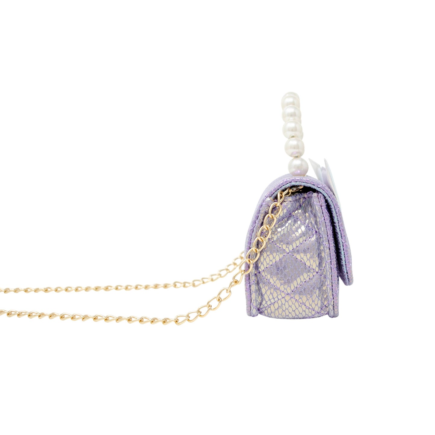 Mermaid Tail Pearl Handle Bag - Purple