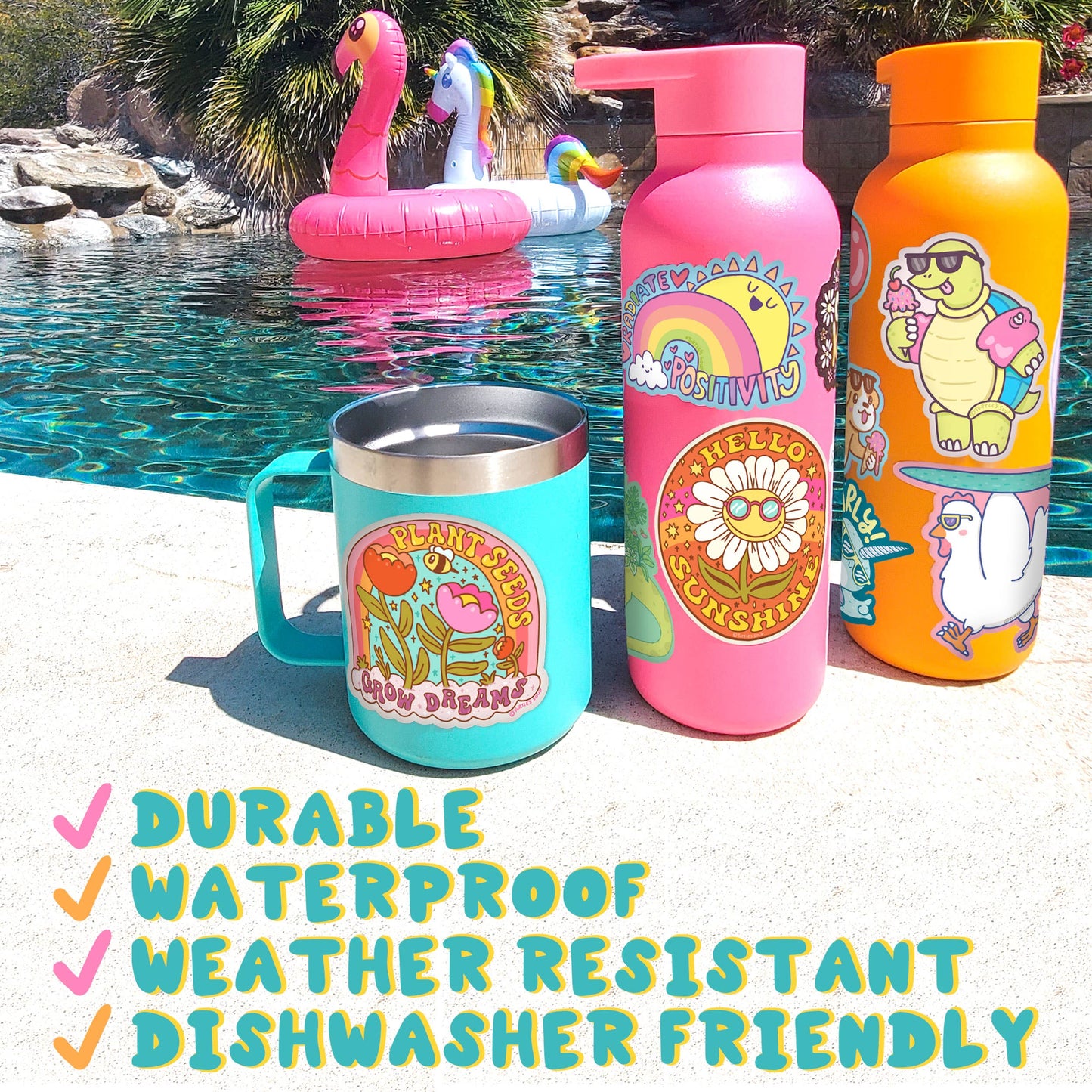Stay Wild Wildflower Outdoor Water Bottle Vinyl Sticker