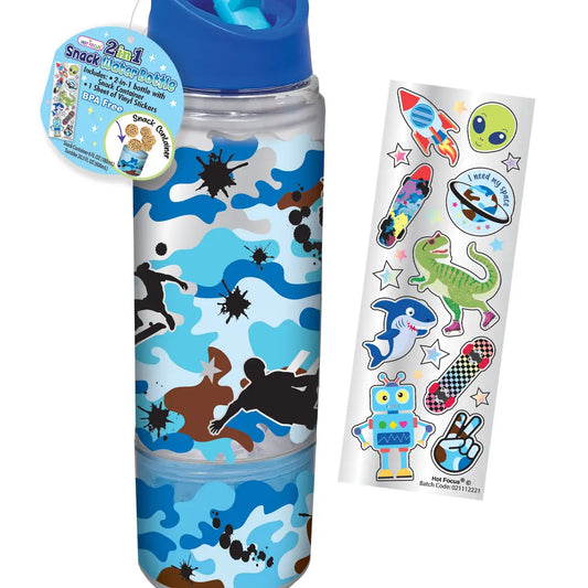 2 in 1 Snack Water Bottle - Camo