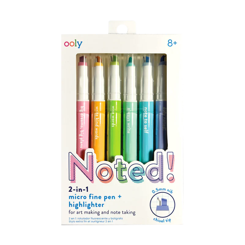 Noted! 2-in-1 Micro Fine Tip Pen & Highlighters