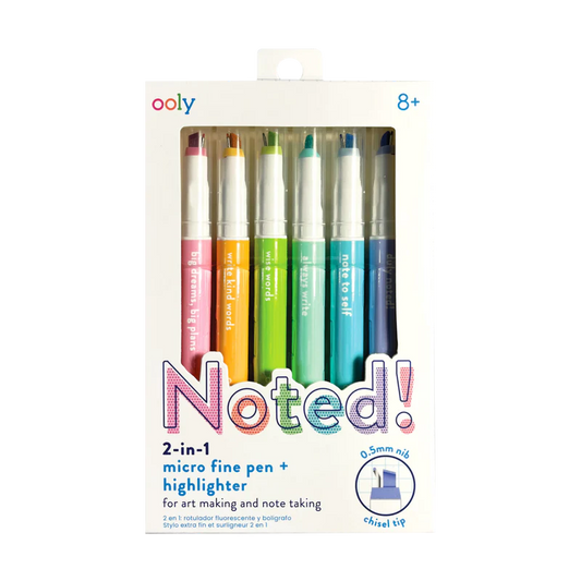 Noted! 2-in-1 Micro Fine Tip Pen & Highlighters