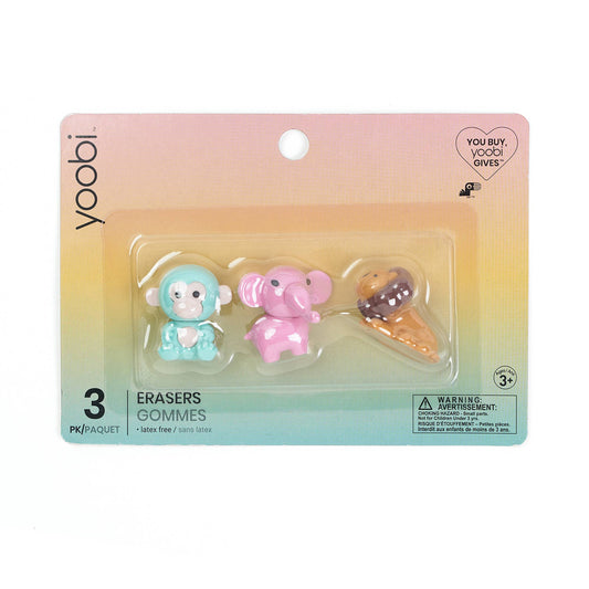 Yoobi Eraser 3D Multicolor Zoo Bright