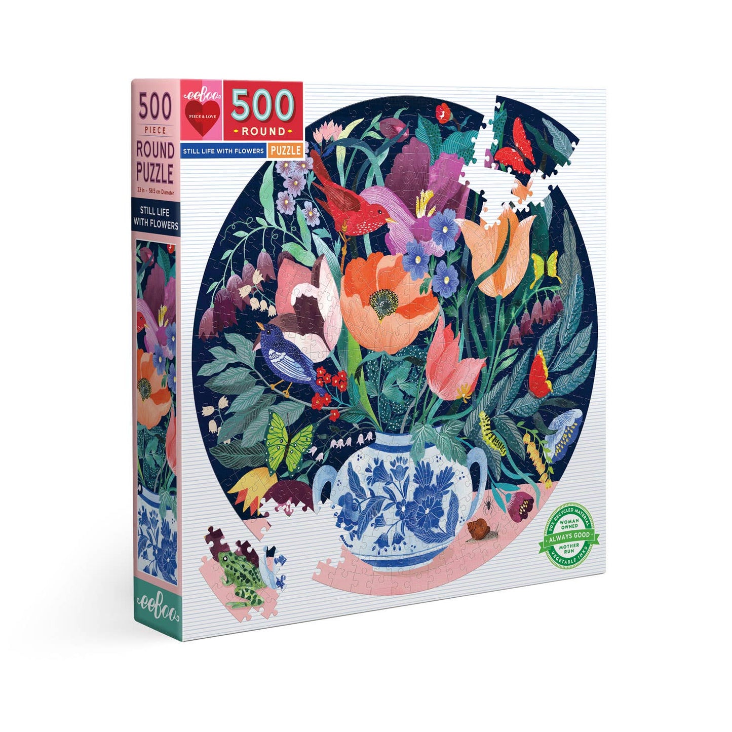 Still Life with Flowers 500 Piece Round Puzzle