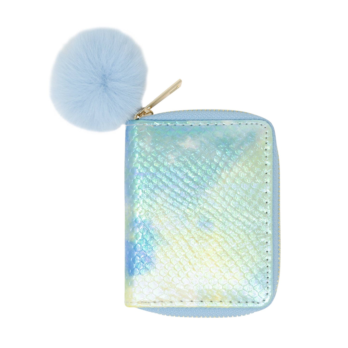 Shiny Tie Dye Mermaid Scale Wallet - Blue