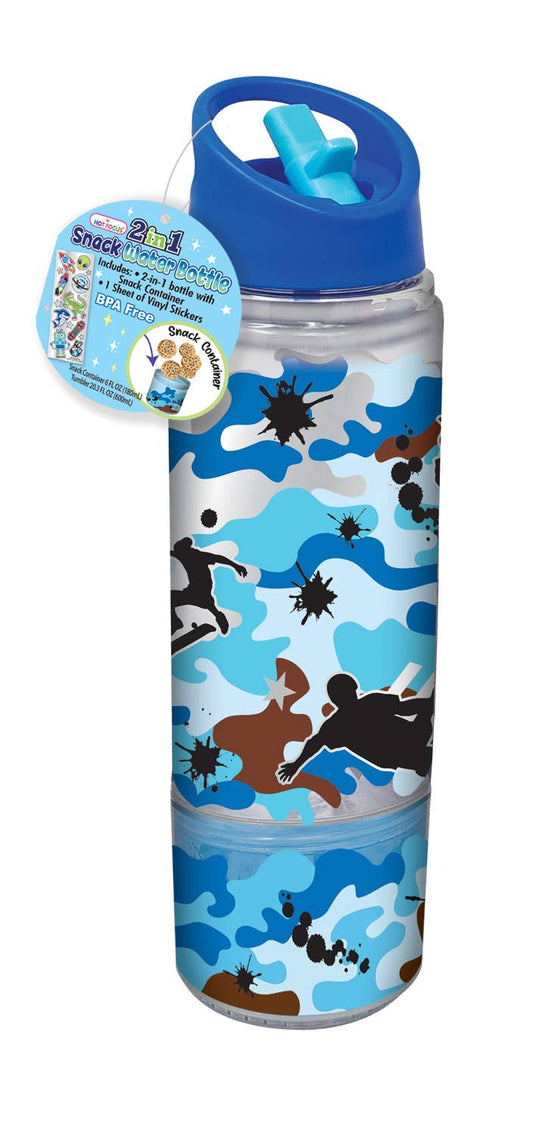 2 in 1 Snack Water Bottle - Camo