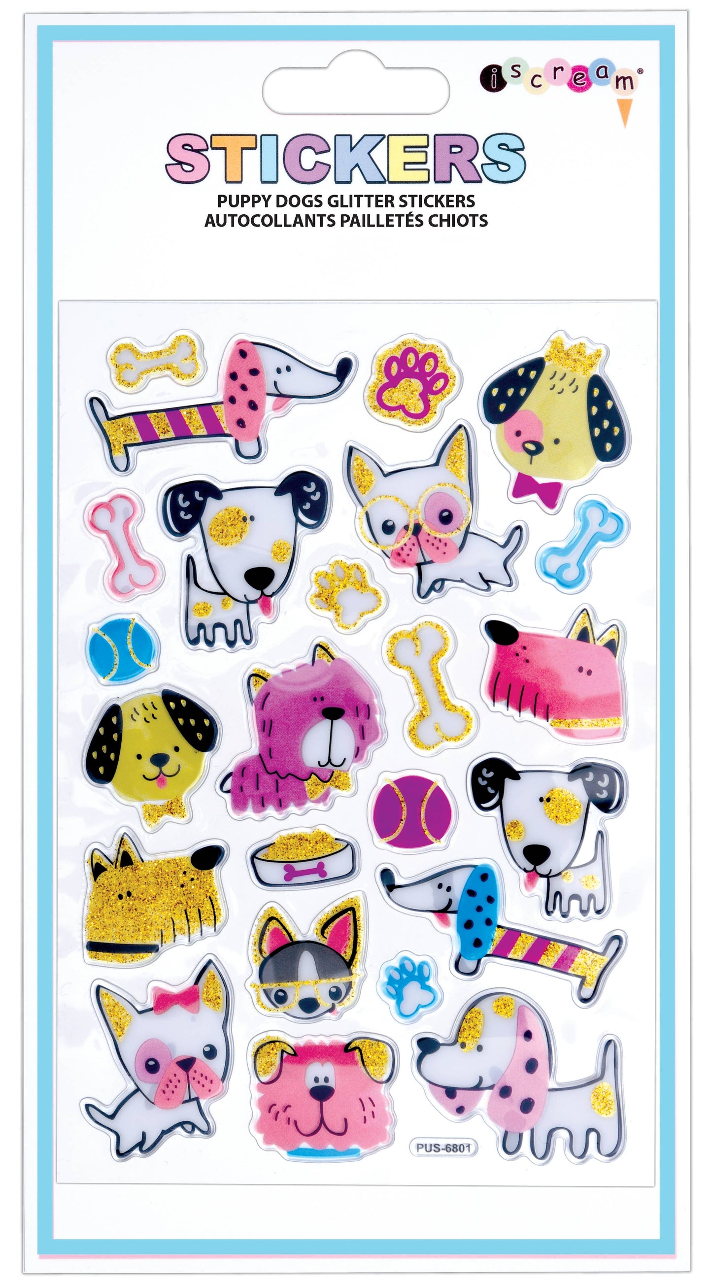 Puppy Dogs Glitter Stickers