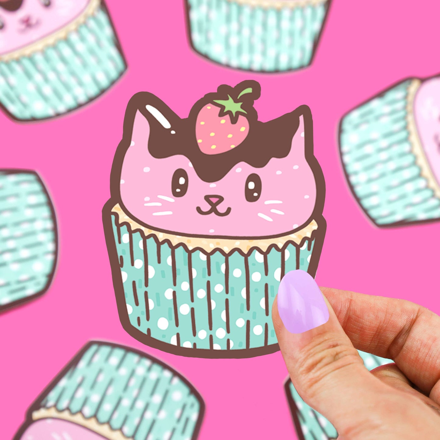 Cupcake Kitty Cat Art Kawaii Laptop Decal Vinyl Sticker