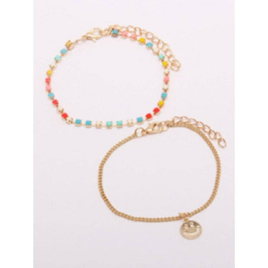 Smiley Face Chain Bracelet Set