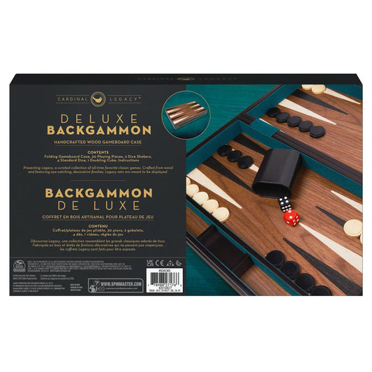 Cardinal Legacy Deluxe Wooden Backgammon