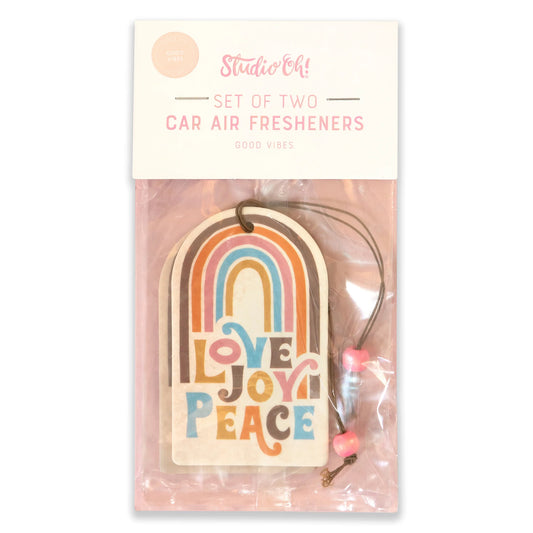 Car Air Fresheners - Love Joy Peace Rainbow