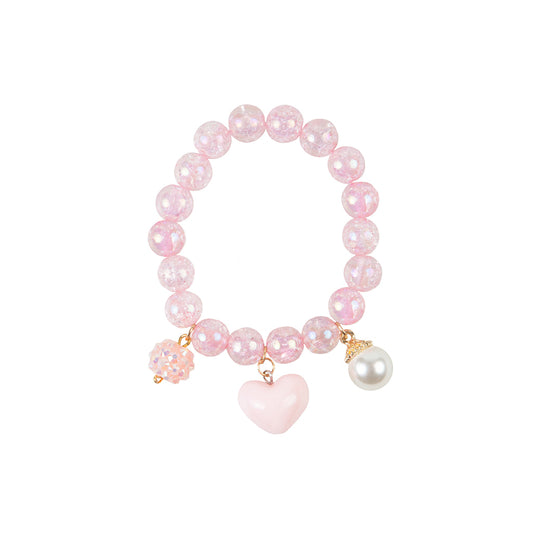 Pink Heart Bobble Bracelet